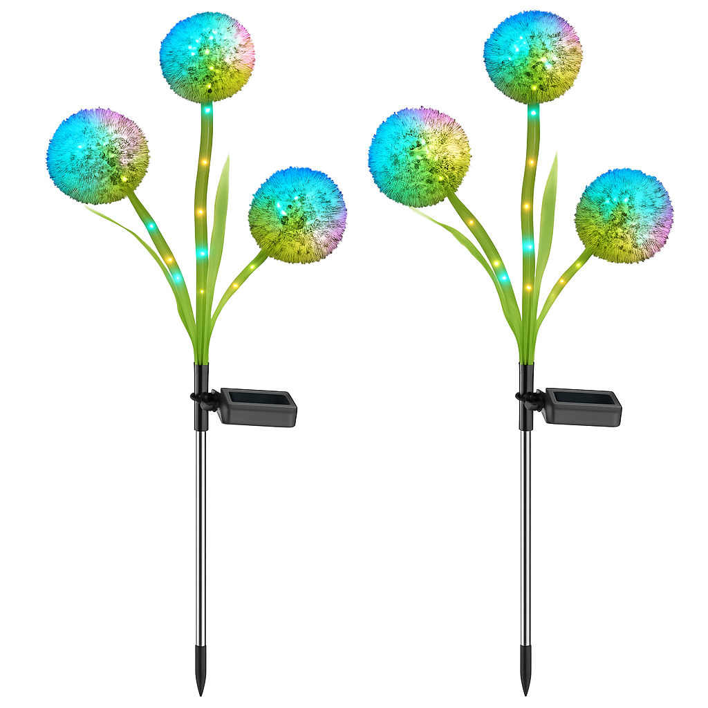 Dandelion Solar Garden Light with Colorful LEDs