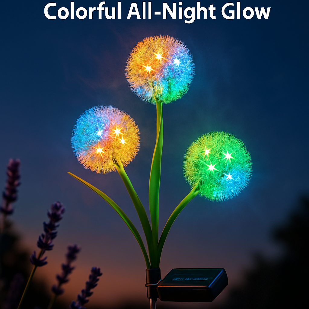 Dandelion Solar Garden Light with Colorful LEDs