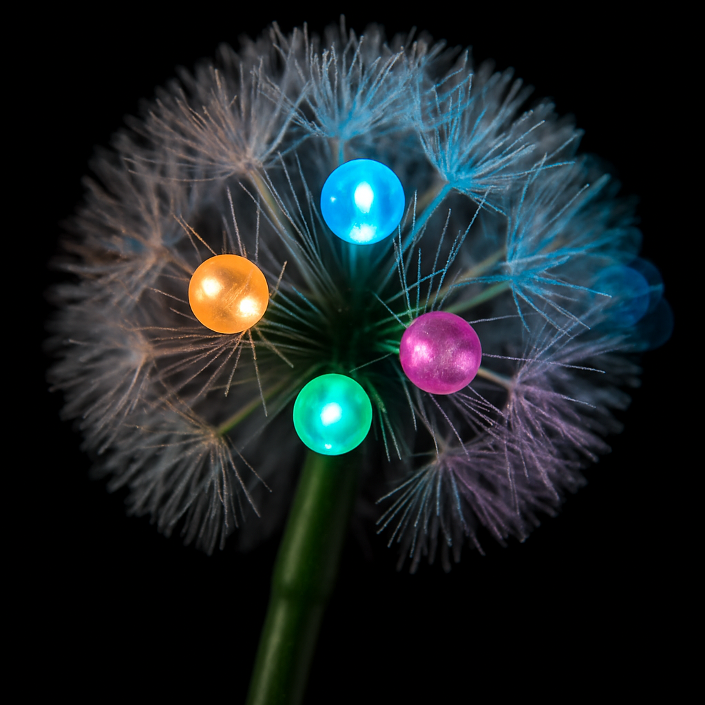 Dandelion Solar Garden Light with Colorful LEDs