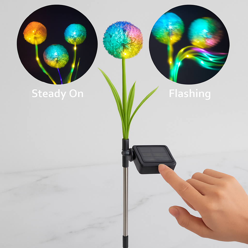 Dandelion Solar Garden Light with Colorful LEDs