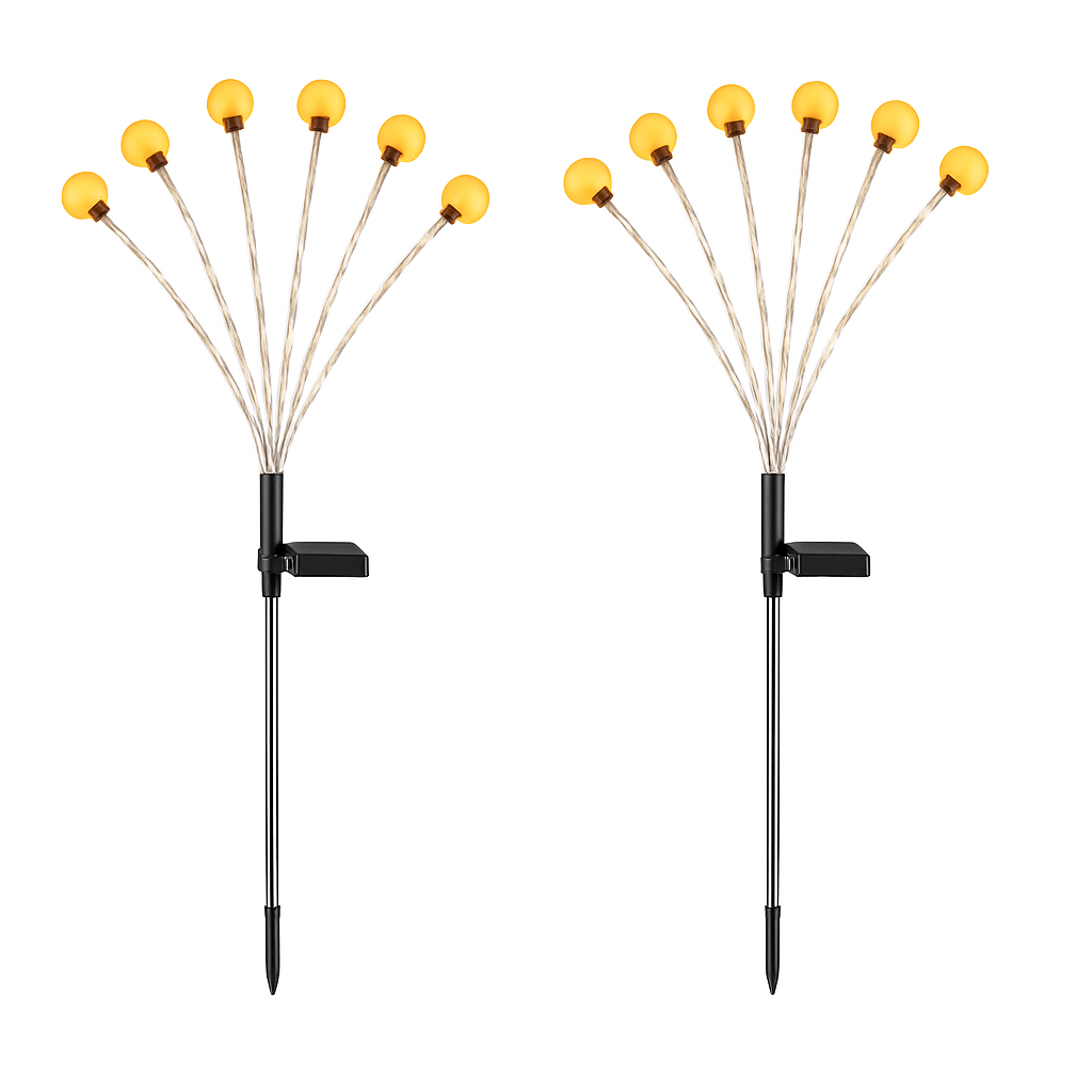 Solar Firefly Path Lights for Garden Decor - 2-Pack