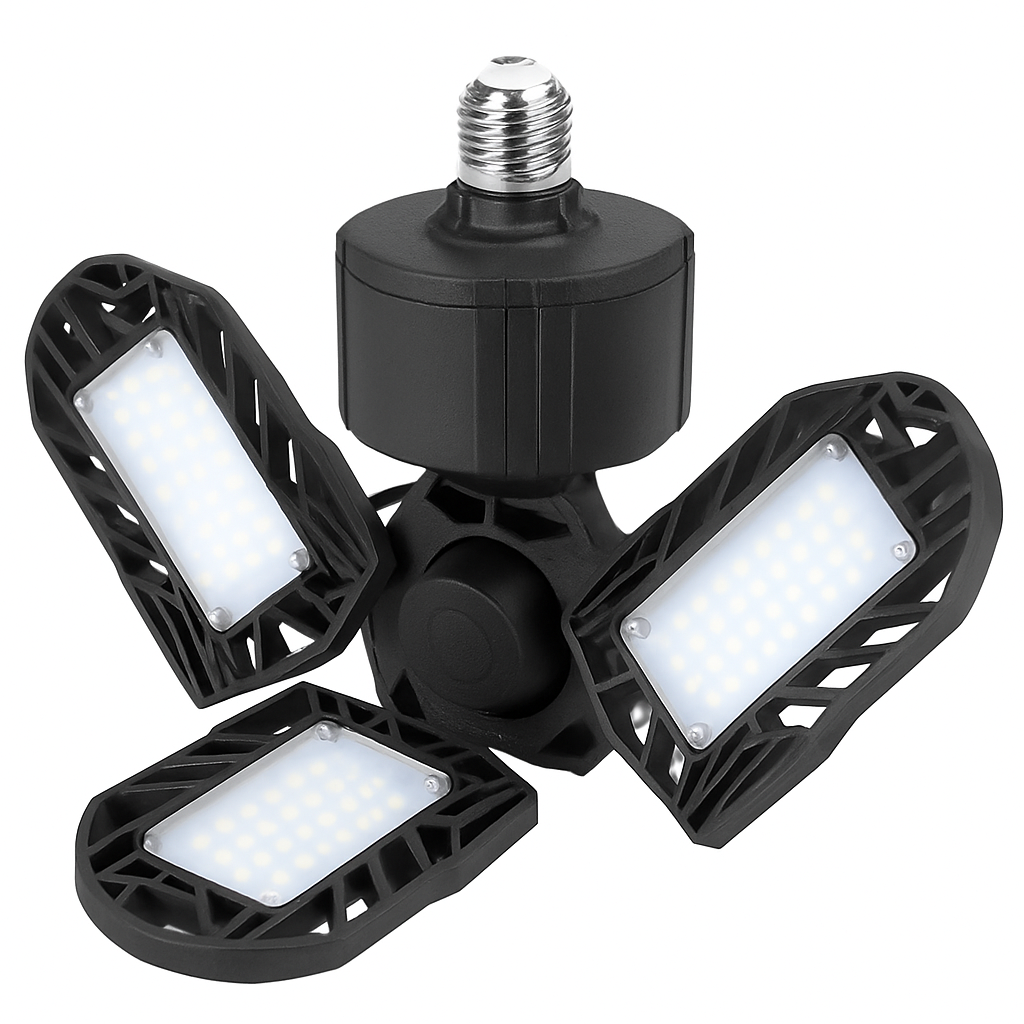 Deformable LED Garage Light with Adjustable Heads