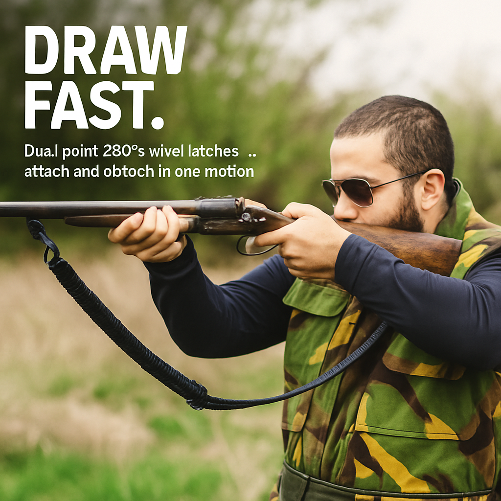 Paracord Sling with Dual-Point 360° Swivel Rotating Latches