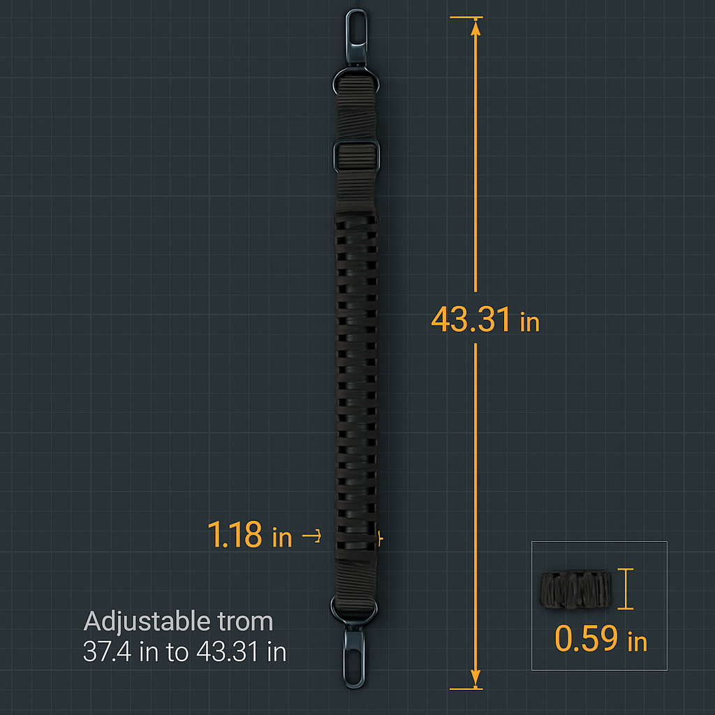Paracord Sling with Dual-Point 360° Swivel Rotating Latches