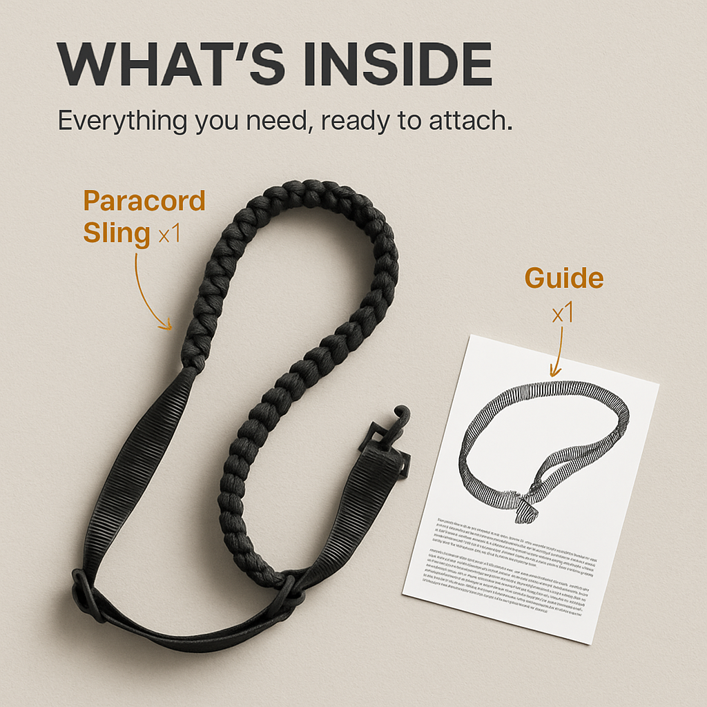 Paracord Sling with Dual-Point 360° Swivel Rotating Latches