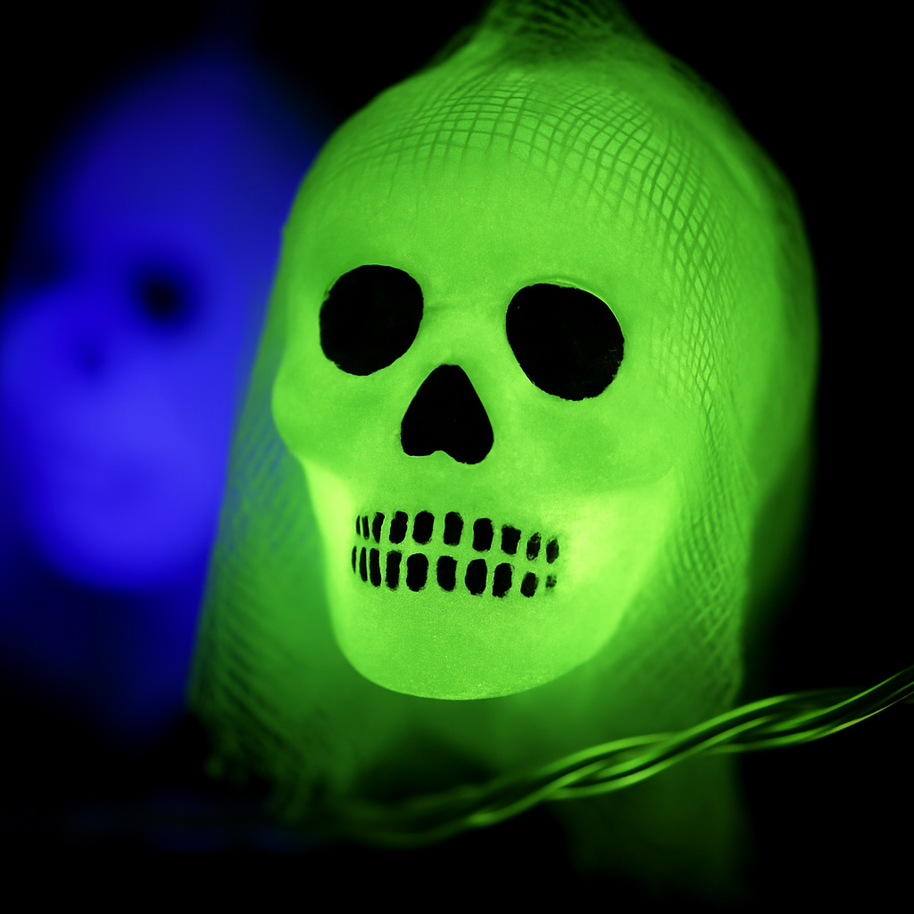 Halloween Skeleton Ghost String Lights with Gauze Skull