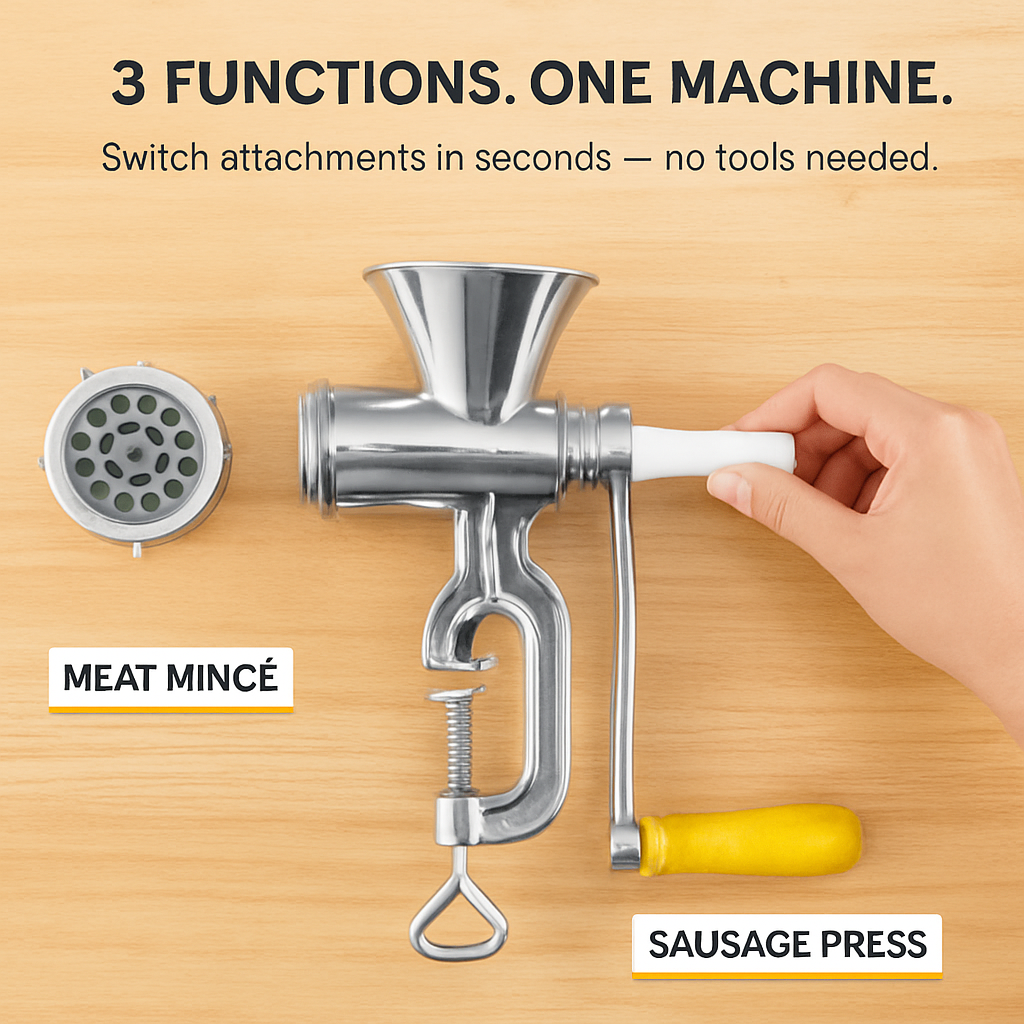 Manual Meat Grinder - Hand Operated Mincer for Home Use