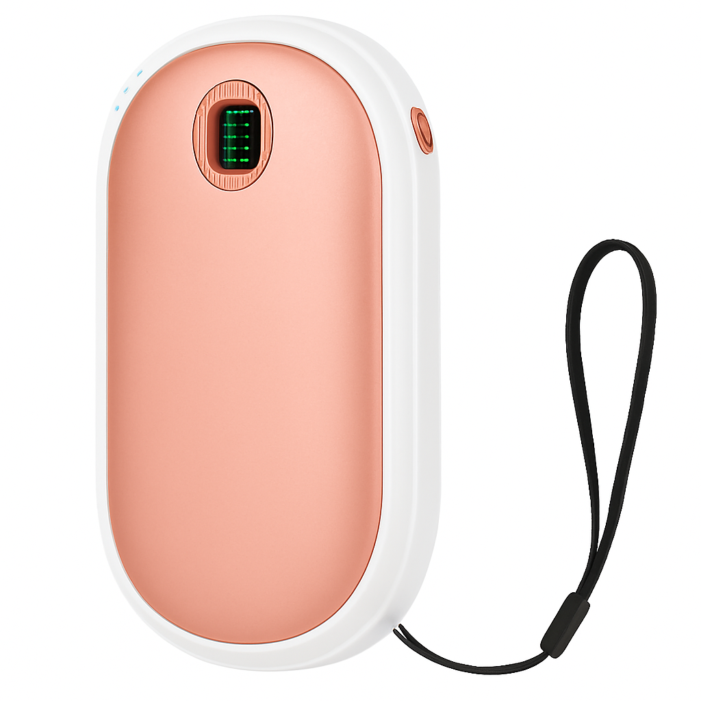 Rechargeable Hand Warmer Electric Hand Heater Portable Reusable Pocket Warmer Power Bank with Digital Display 2 Levels Double-sided Heating
