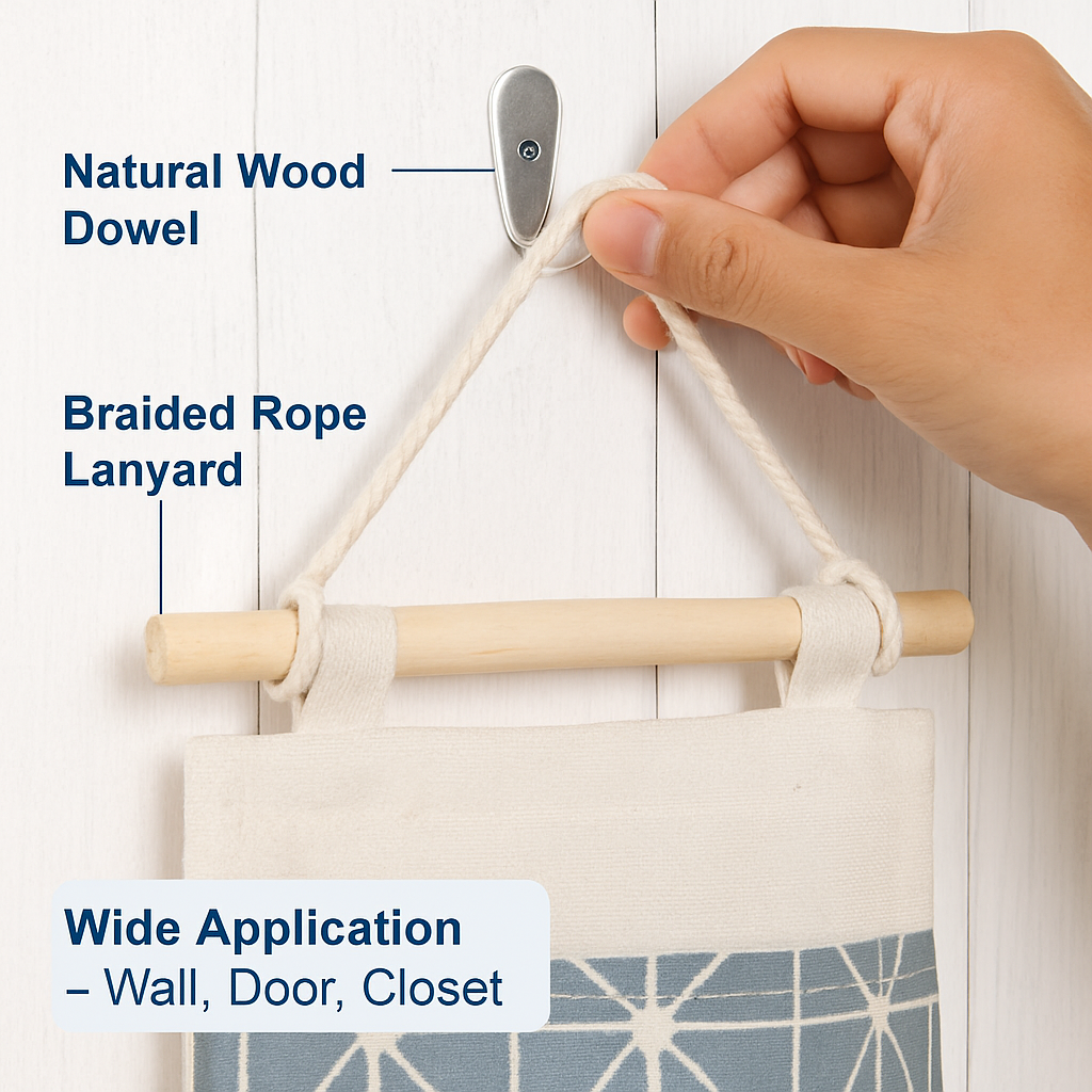 Wall-Mounted Storage Bag for Door and Closet Organizer