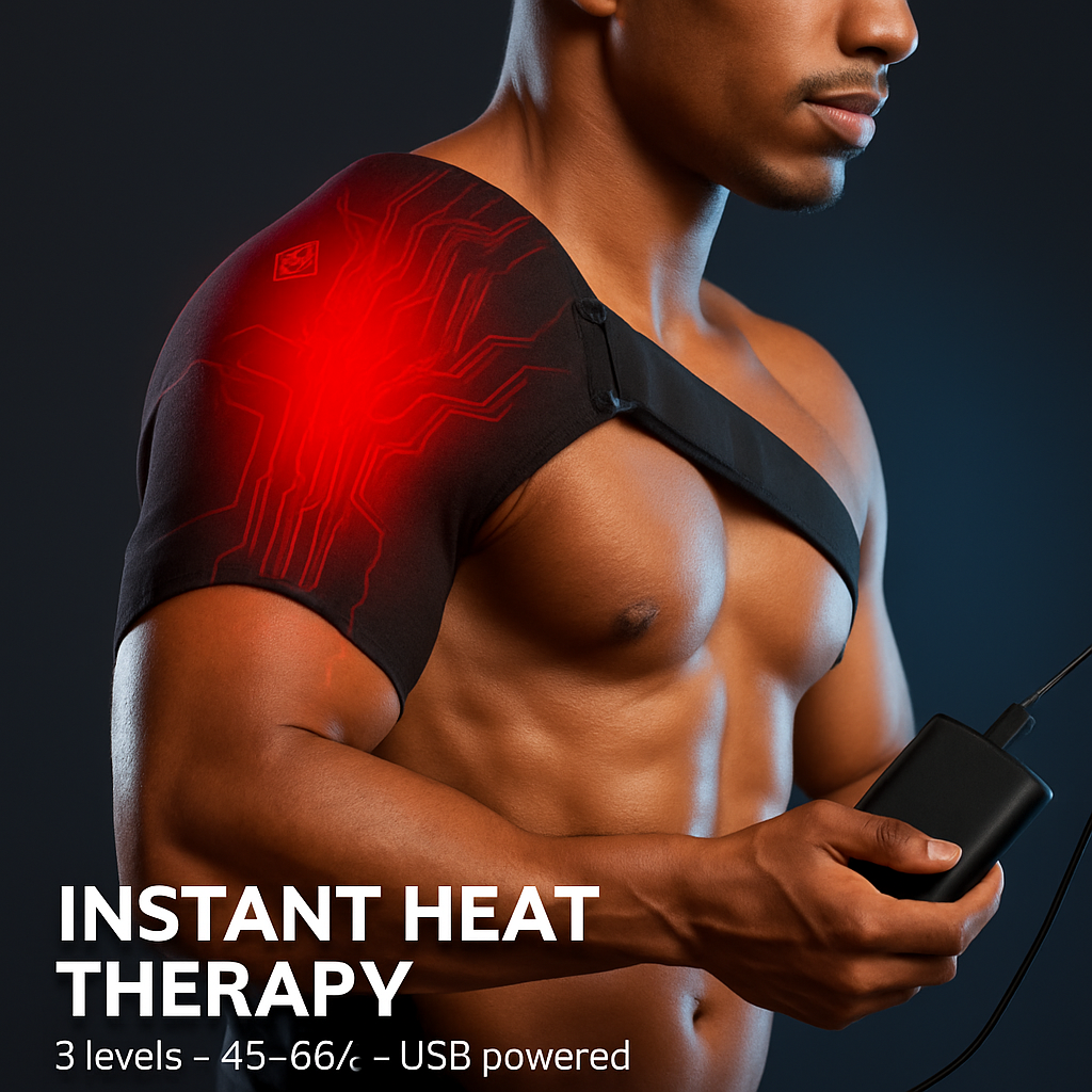Heated Shoulder Brace with 3-Level Heating for Pain Relief