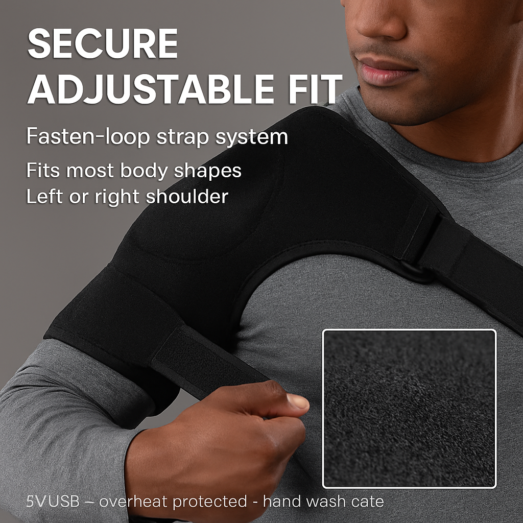 Heated Shoulder Brace with 3-Level Heating for Pain Relief