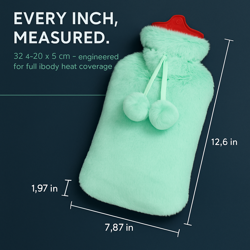 Plush-Cover 2L Hot Water Bottle for Pain Relief & Comfort