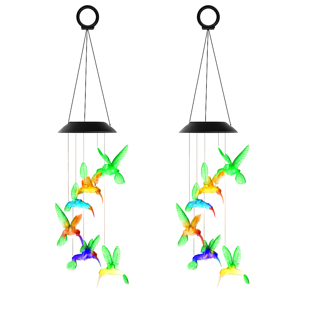 Solar Hummingbird Wind Chime Color Changing