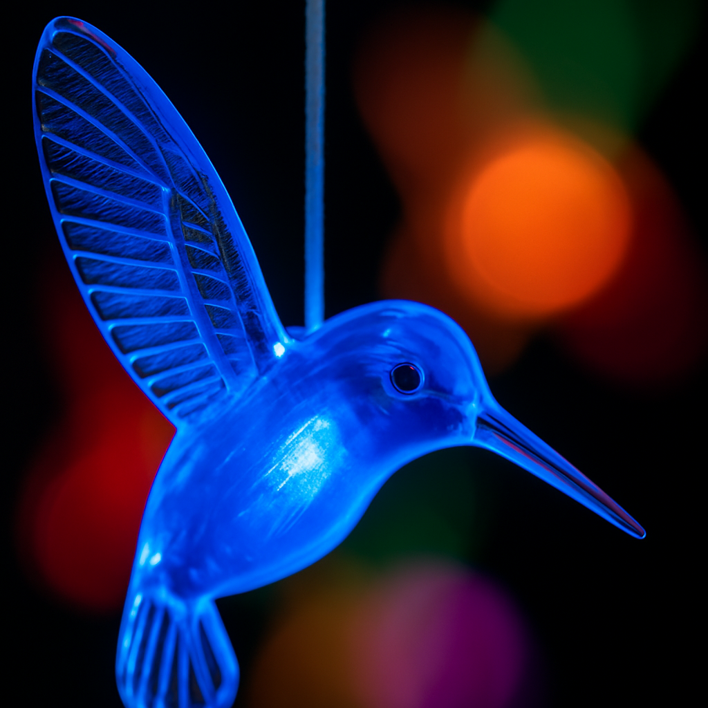 Solar Hummingbird Wind Chime Color Changing
