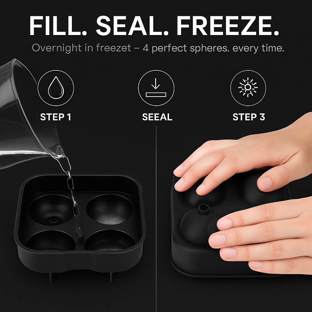Sphere Ice Ball Maker Mold Silicone Ice Tray