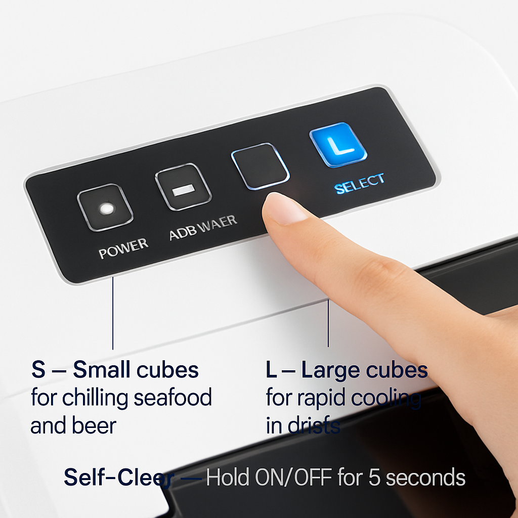 Countertop Ice Maker with Bullet Ice for Home & Office
