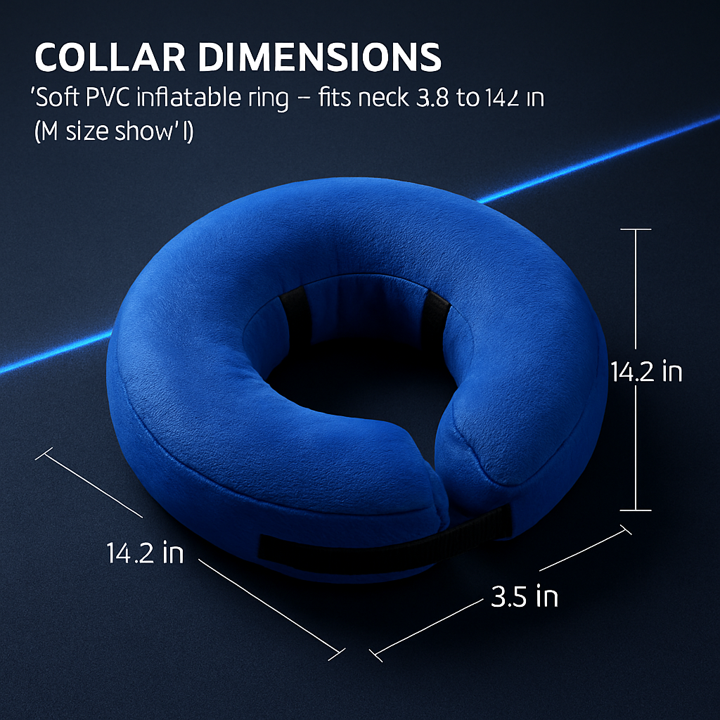 Inflatable Pet Collar for Wounds, Adjustable Comfort