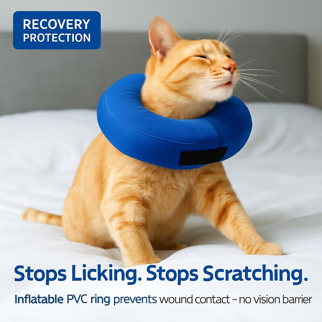 Inflatable Pet Collar for Wounds, Adjustable Comfort