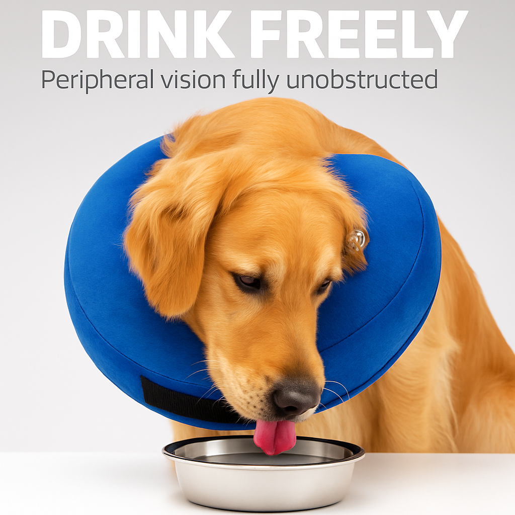 Inflatable Pet Collar for Wounds, Adjustable Comfort