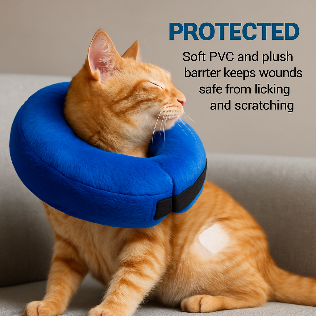 Inflatable Pet Collar for Wounds, Adjustable Comfort