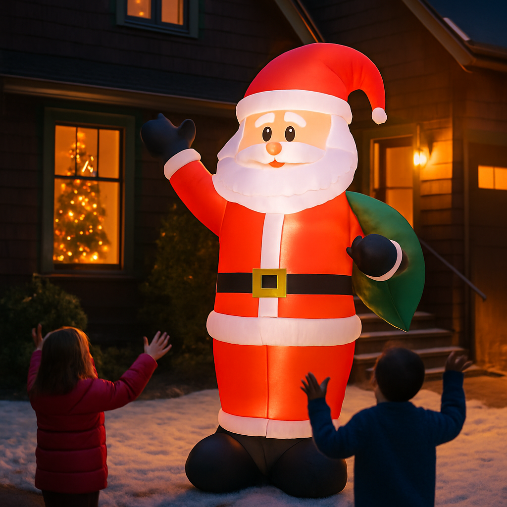 Inflatable Giant Santa Claus with LED Lights 6.4ft