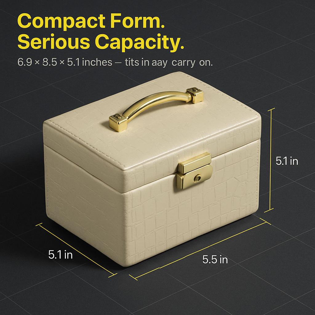 Jewelry Case Organizer: Lockable Travel Box