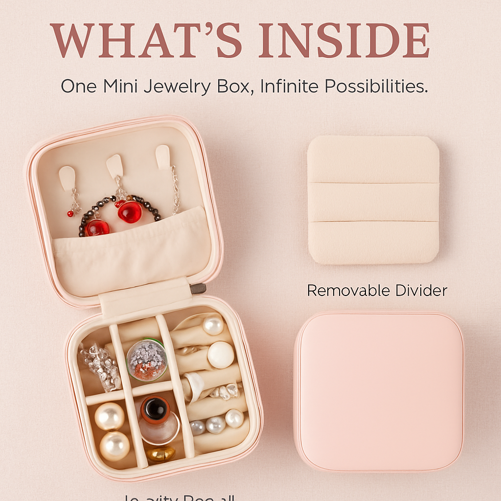 Mini Jewelry Storage Box: Portable Organizer for Rings