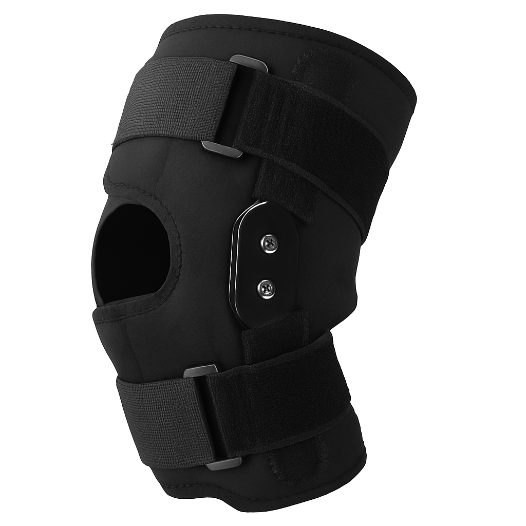 Knee Brace Open Patella with Adjustable Hinges for Sports