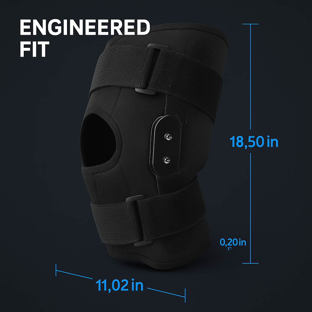 Knee Brace Open Patella with Adjustable Hinges for Sports