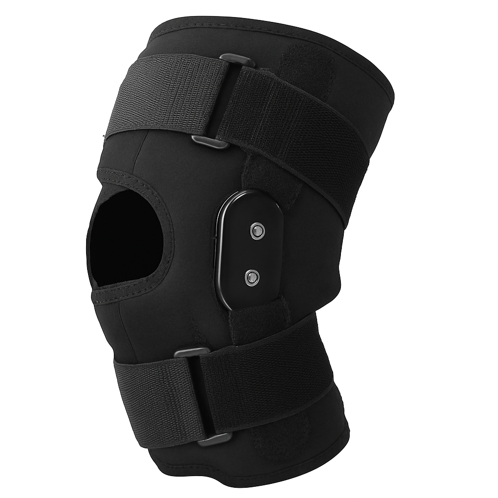 Knee Brace Open Patella with Adjustable Hinges for Sports