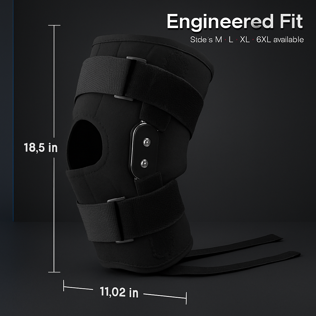 Knee Brace Open Patella with Adjustable Hinges for Sports