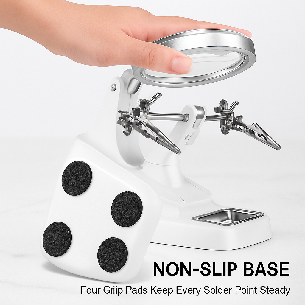 Magnifying Glass with LED Illumination and Flexible Stand