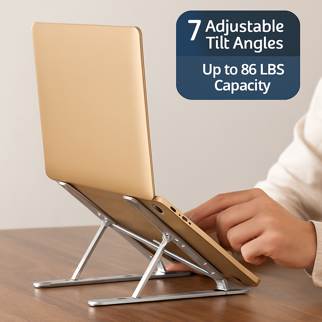 Foldable Aluminum Laptop Stand with Adjustable Angles