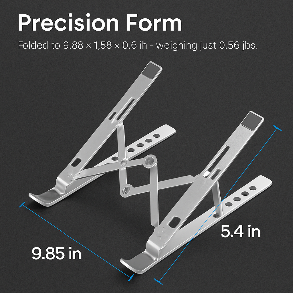 Foldable Aluminum Laptop Stand with Adjustable Angles