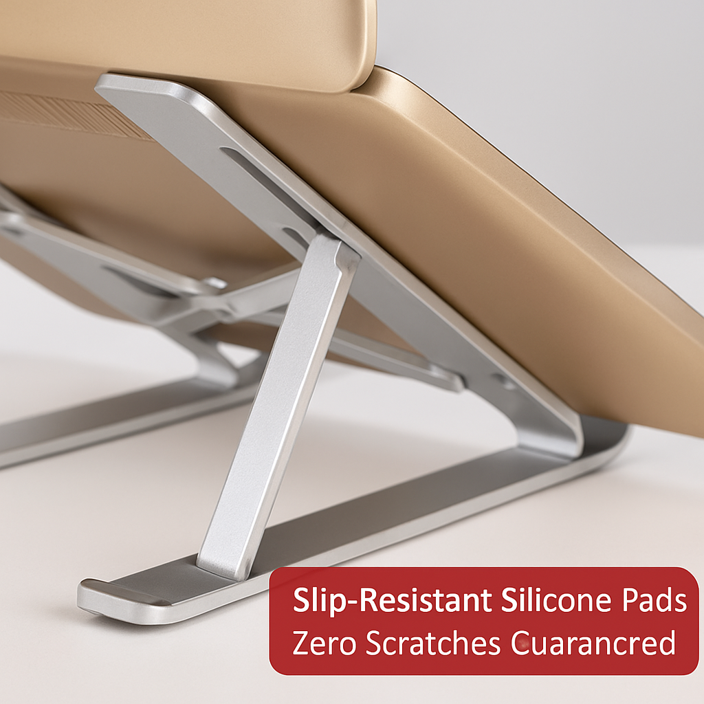 Foldable Aluminum Laptop Stand with Adjustable Angles