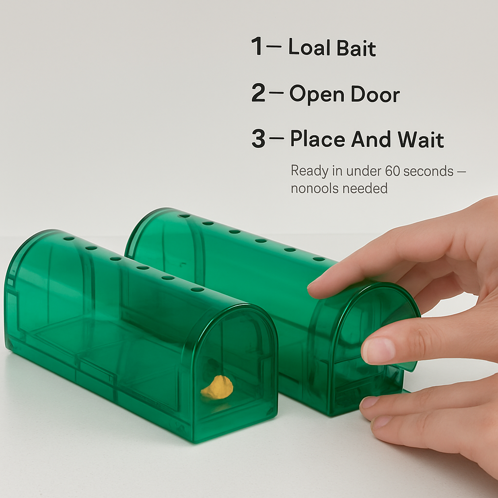Humane Mouse Trap - Live Catch, Reusable, Safe for Mice