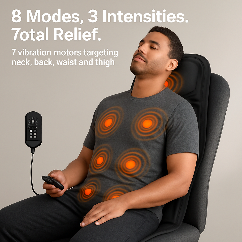 Back Massager Cushion with Heating for Car and Home