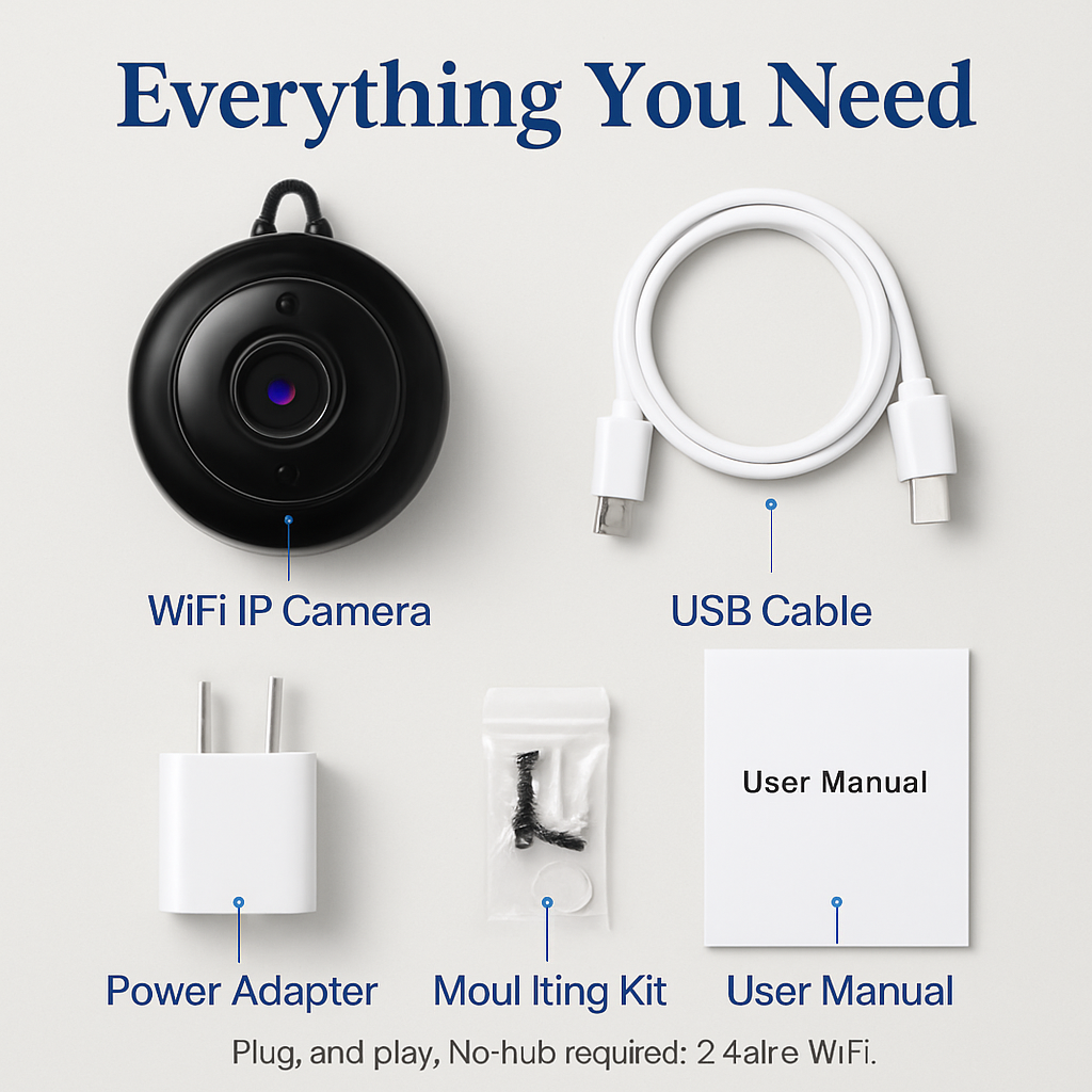 WiFi IP Camera with Motion Alerts and Night Vision