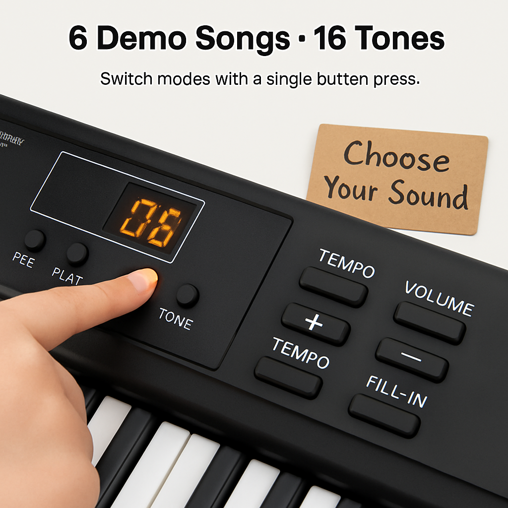 61 Keys Digital Keyboard with Microphone for Beginners