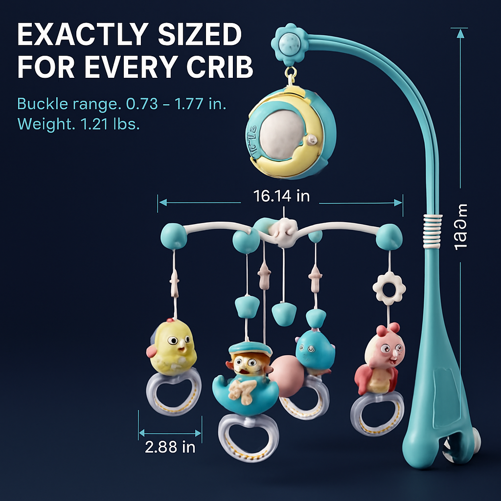 Baby Musical Crib Bell with Mobile & Star Projection