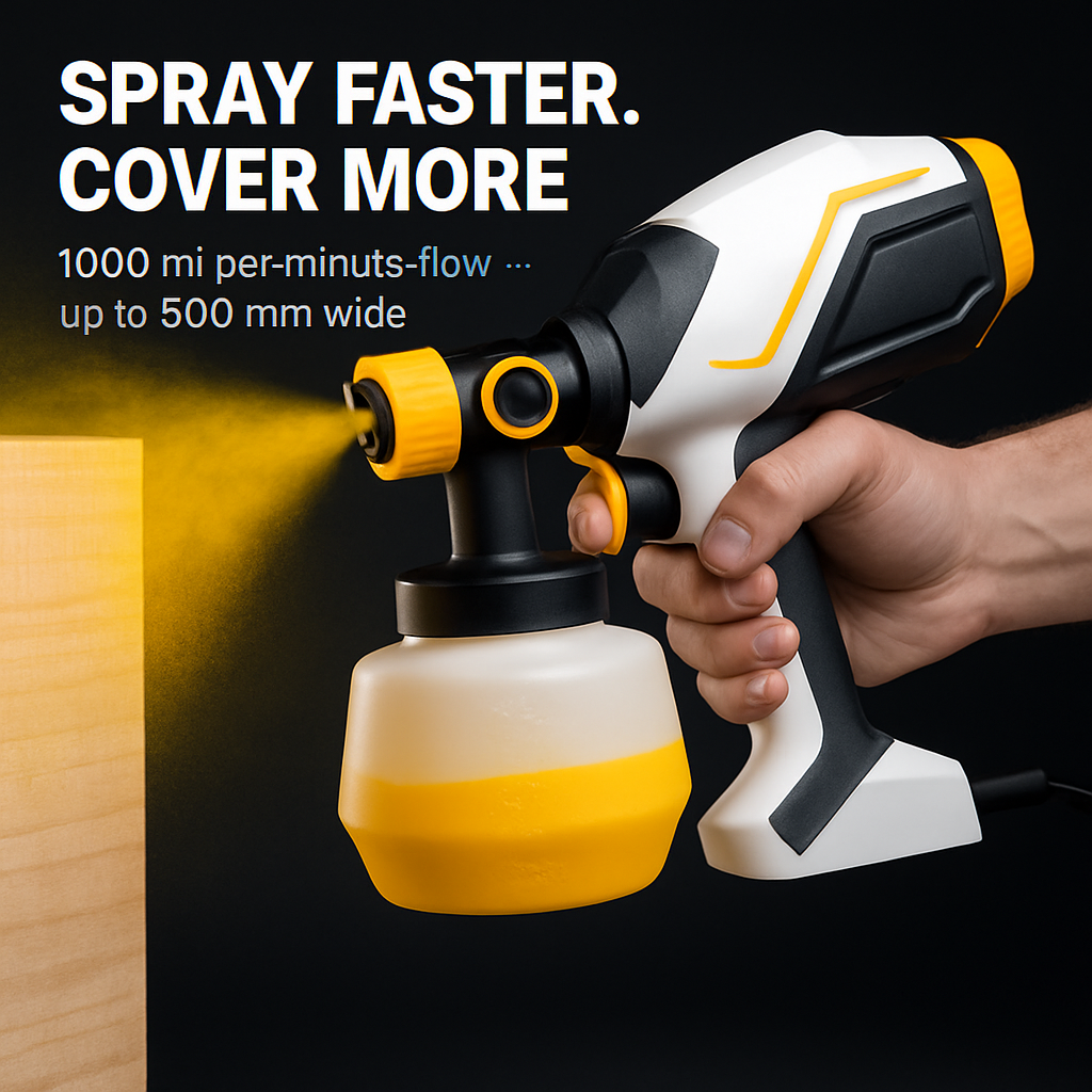 Paint Sprayer with Adjustable Flow and Spray Patterns