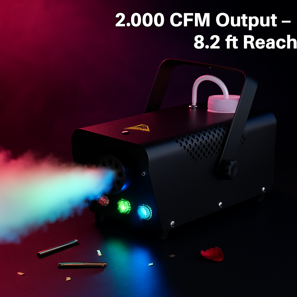 Fog Machine with LED Lights for Parties and Stages