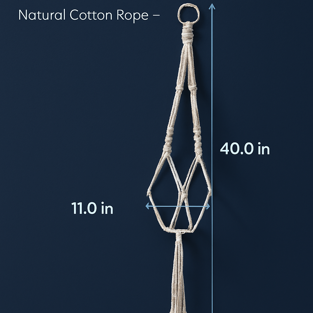Plant Hanger Net Bag for Round/Square Pots 4-11in