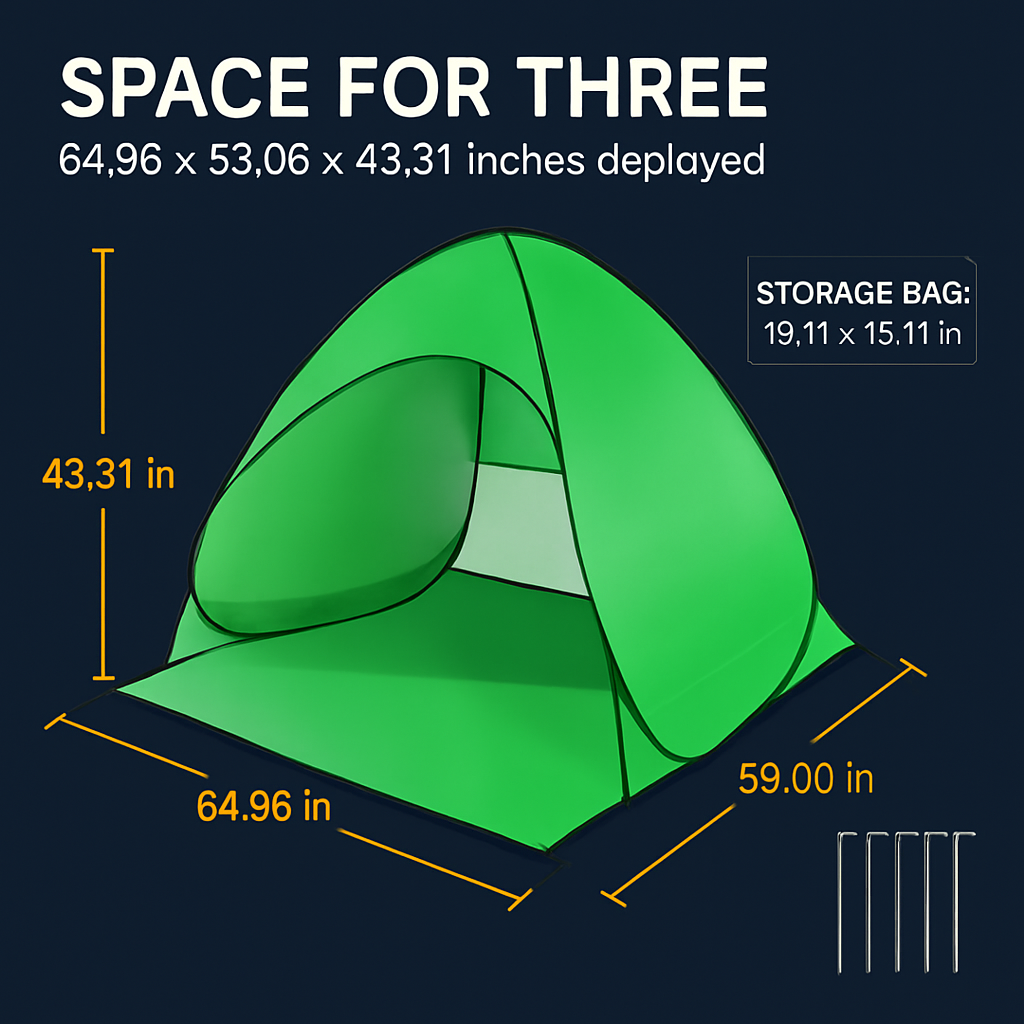 Pop Up Beach Tent UV Shelter for 2-3 with Net Window
