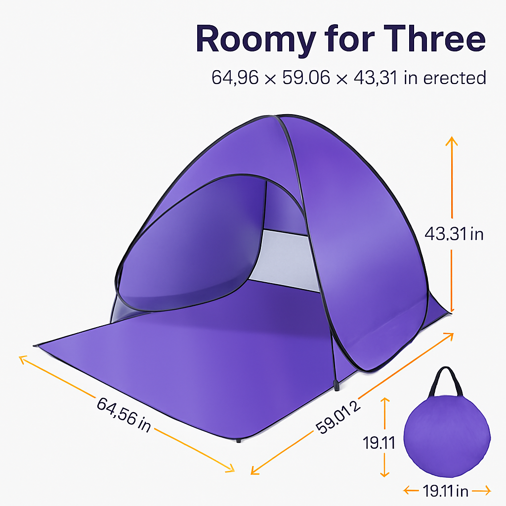 Pop Up Beach Tent UV Shelter for 2-3 with Net Window