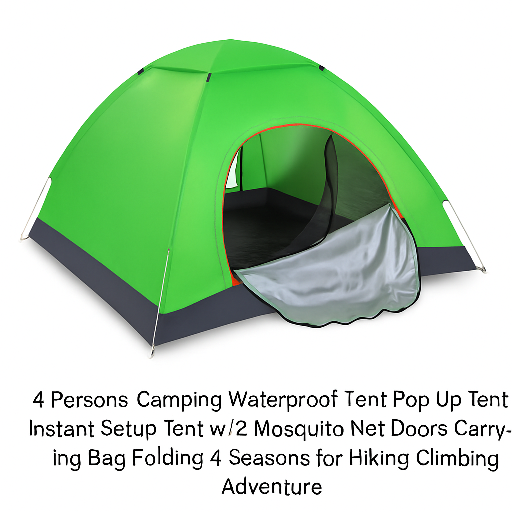 Camping Pop Up Tent for 3-4 People - Quick Setup, All-Season