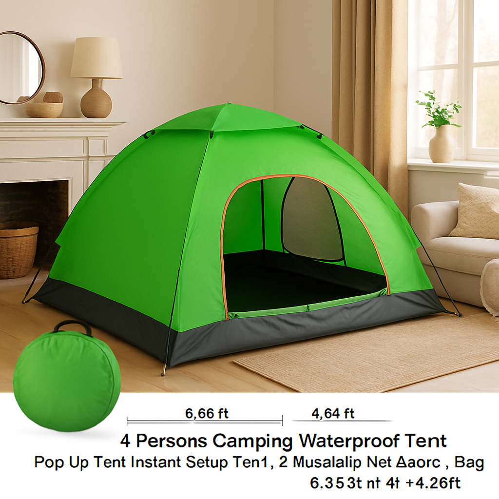 Camping Pop Up Tent for 3-4 People - Quick Setup, All-Season