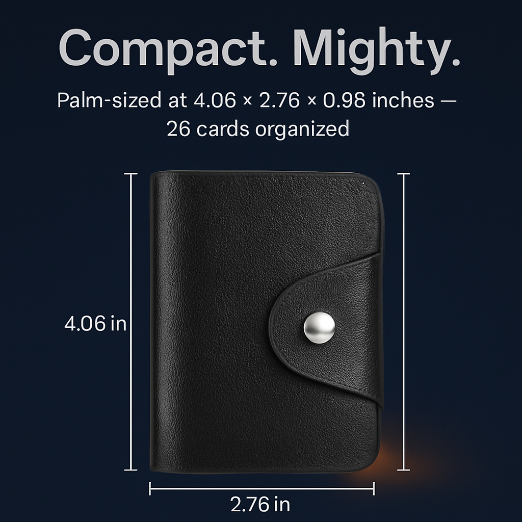 Card Organizer Pouch: Slim PU Leather Holder for 26 Cards