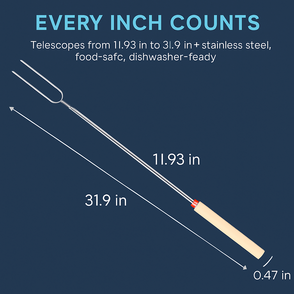 Stainless Steel Roasting Sticks Set for Safe Grilling