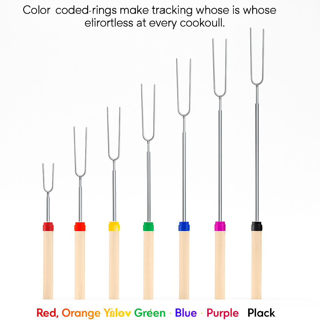Stainless Steel Roasting Sticks Set for Safe Grilling